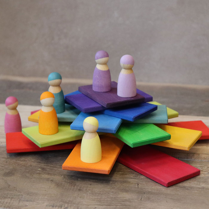 Wooden Building Boards  - Rainbow - Grimm's Wooden Toys