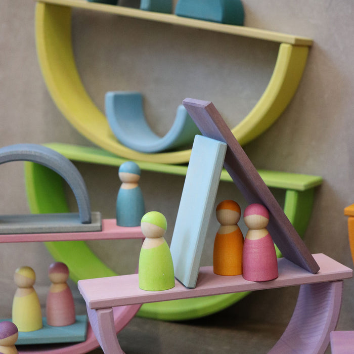 Wooden Building Boards  - Pastel - Grimm's Wooden Toys