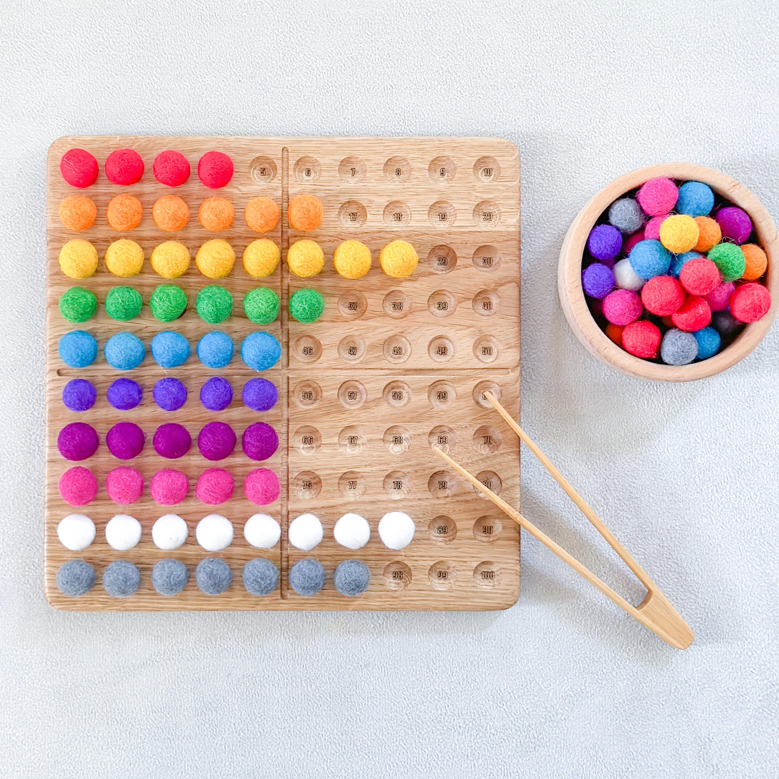 Wooden Hundred Counting Board - Montessori Hundred Board — Oak & Ever