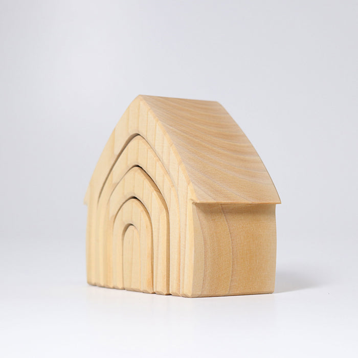 Wooden Nesting House - Natural - Grimm's Wooden Toys