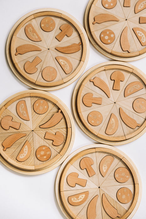 Wooden Pizza Play Food -  Pizza Puzzle Play Set