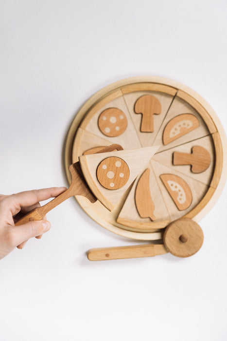 Wooden Pizza Play Food -  Pizza Puzzle Play Set