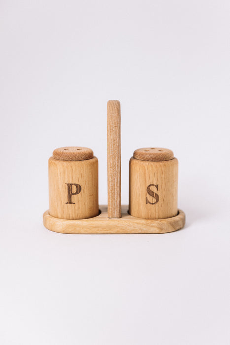 Wooden Pretend Salt & Paper Shakers - Play Kitchen