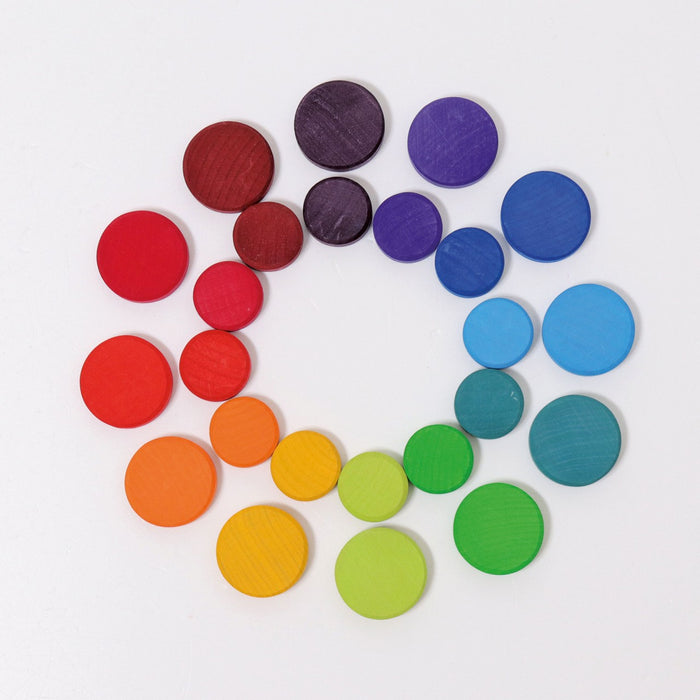 Wooden Rainbow Coins- Loose Parts - Grimm's