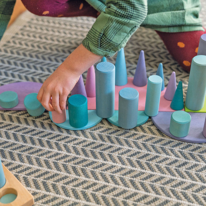 Wooden Semicircle Building Set  - Pastel - Grimm's Wooden Toys