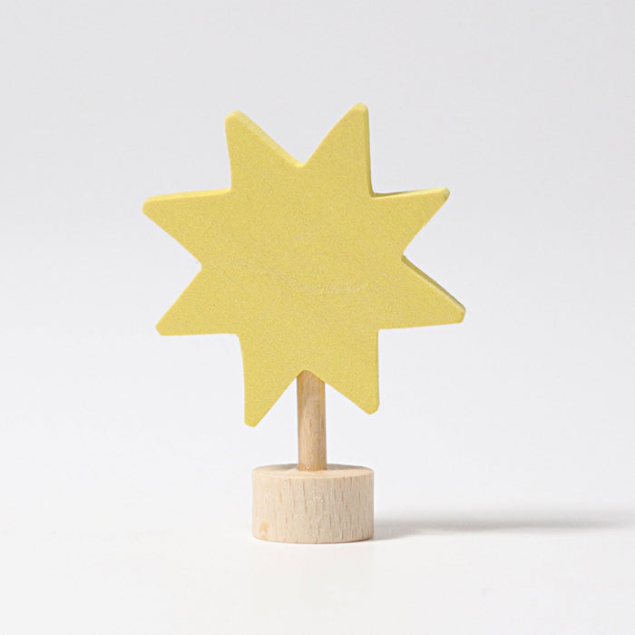 Yellow Star Decorative Figure - For Birthday Ring or Celebration Ring - Grimm's Wooden Toys