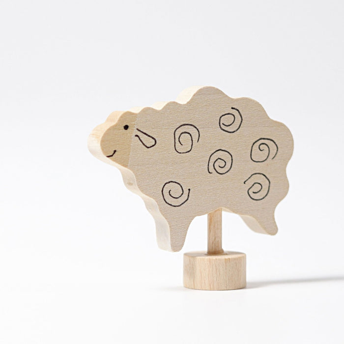 White Sheep - For Birthday Ring or Celebration Ring - Grimm's Wooden Toys