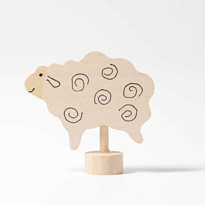 White Sheep - For Birthday Ring or Celebration Ring - Grimm's Wooden Toys