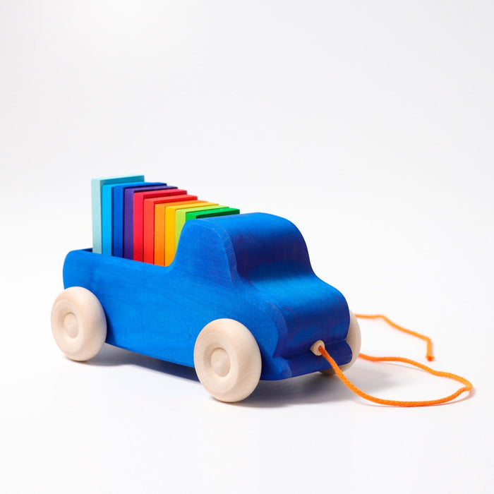 Pull Along Truck with Rainbow Blocks  - Grimm's