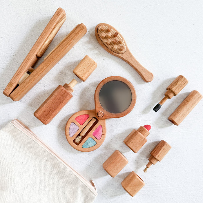 Handmade Wooden Makeup & Hair Set