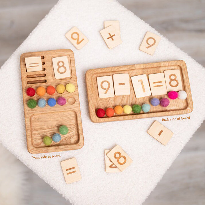 Small Math Board Small Counting Board - Double Sided - Montessori Math Board — Oak & Ever