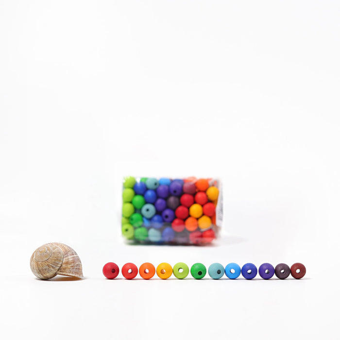 120 Tiny Rainbow Wooden Beads - Wood Beads - Grimm's Wooden Toys