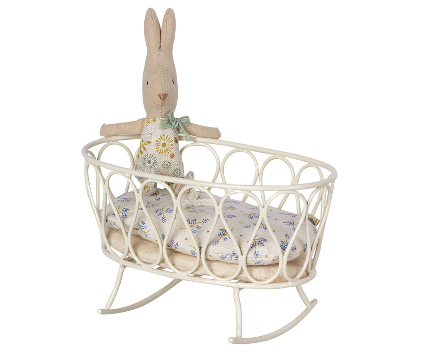 Cradle with Sleeping Bag- Maileg Baby Mouse - Blue