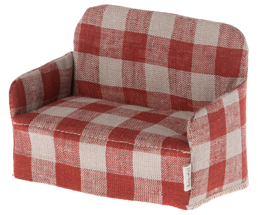 Red Plaid Couch - Mouse - Maileg