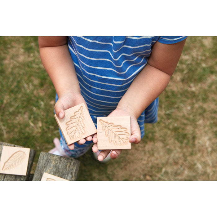 Wood Leaf Tiles - Sensory Imprint and match game