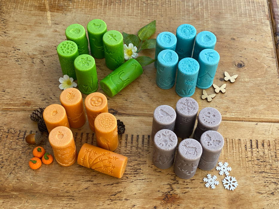 Seasons - Winter, Spring, Summer, and Fall -  Sensory Stamper and Roller - 24 Rollers