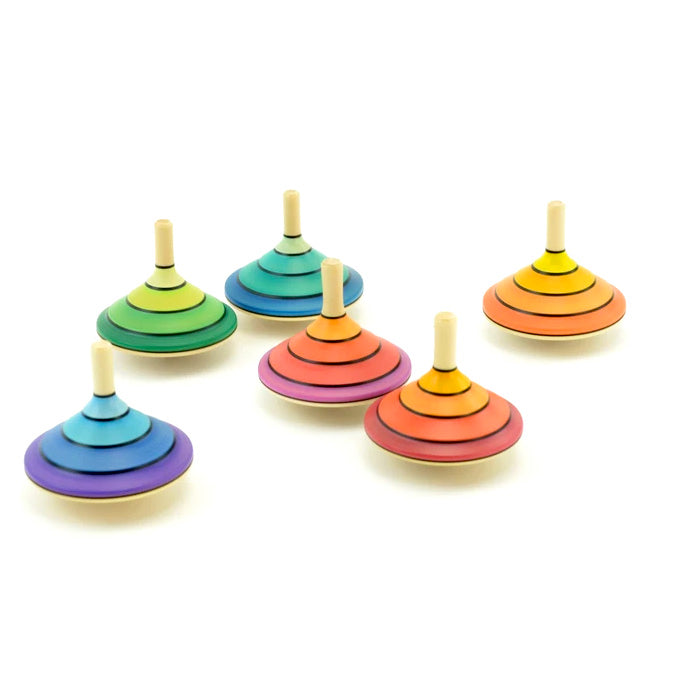 Flamenco Wooden Spinning Top - Large Ombre Color Top - Mader