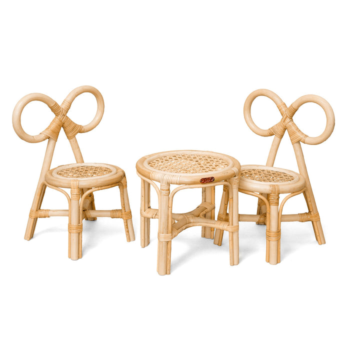 Rattan Doll Table & Chair Set -  Poppie Mini Table & Chairs - Poppie Toys