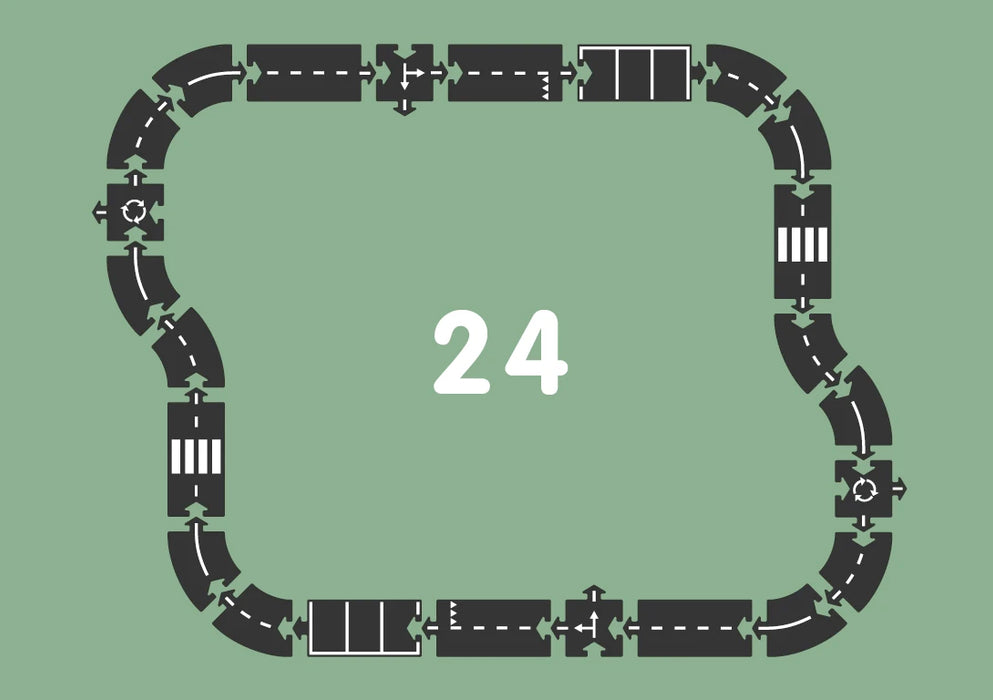 24 Piece Highway – 24 Piece Flexible Toy Road Set – WaytoPlay Roads