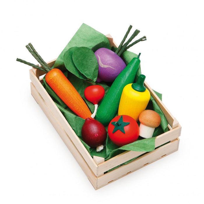 Wooden Vegetables in a Crate - Play Foods - Erzi