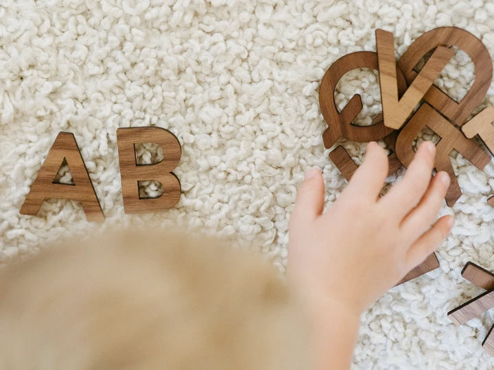 Wooden Alphabet Set • Montessori Movable Alphabet Uppercase - Gladfolk