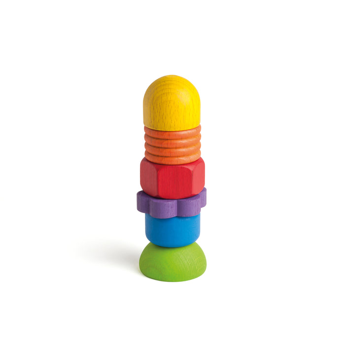 Wooden Rainbow Screw Turning Game - Toddler Fine Motor Skill Toy - Erzi