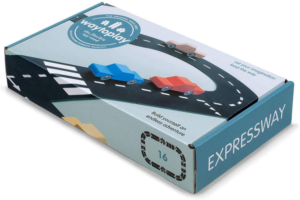 16 Piece Expressway – 16 Piece Flexible Toy Road Set – WaytoPlay