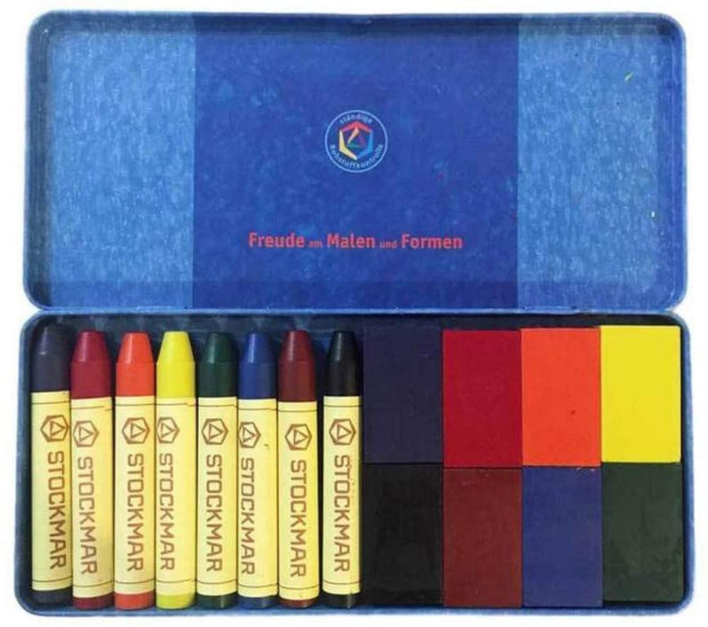 Stockmar Bees Wax Crayons in a Tin Case - 8 Blocks & 8 Sticks