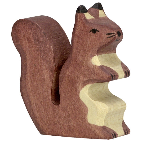 HOLZTIGER - Wooden Animal - Brown Squirrel Standing Tall
