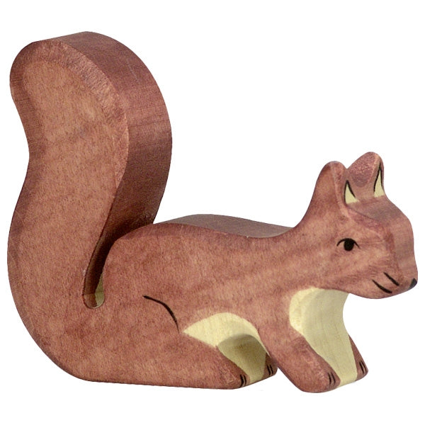HOLZTIGER - Wooden Animal - Brown Squirrel Standing Short