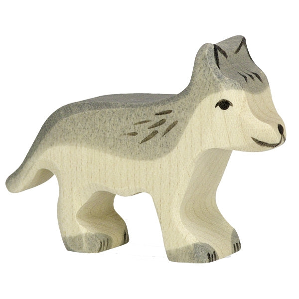 HOLZTIGER - Wooden Animal - Young Wolf (small)