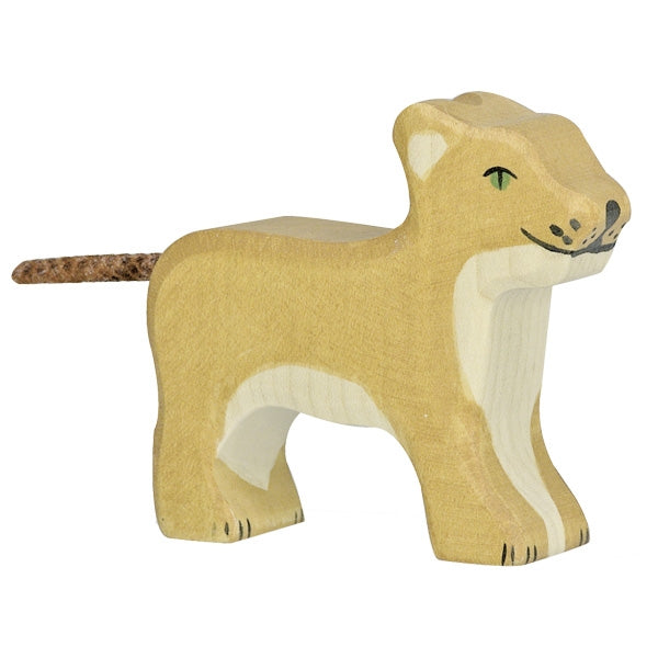 HOLZTIGER - Wooden Animal - Lion Cub Standing