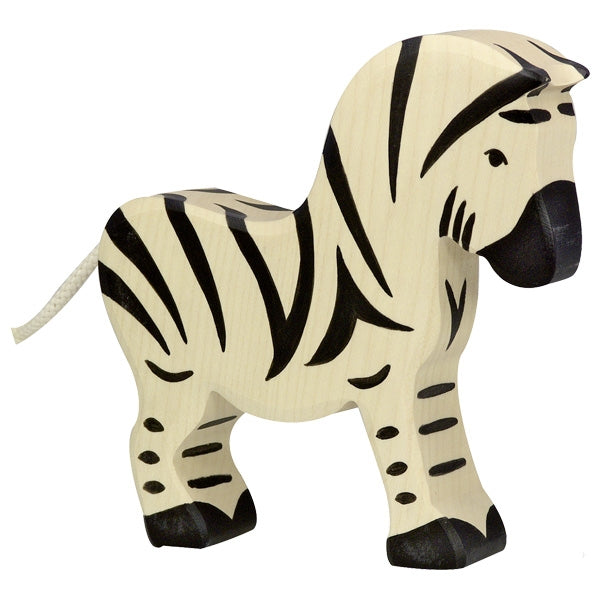 HOLZTIGER - Wooden Animal - Zebra (White Tail)