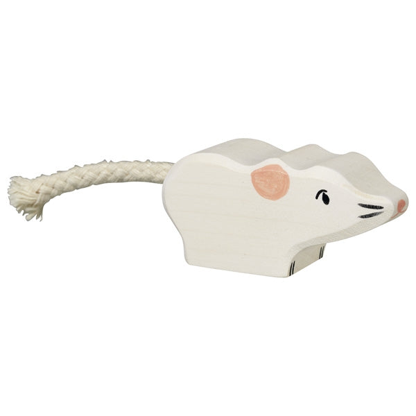 HOLZTIGER - Wooden Animal - White Mouse