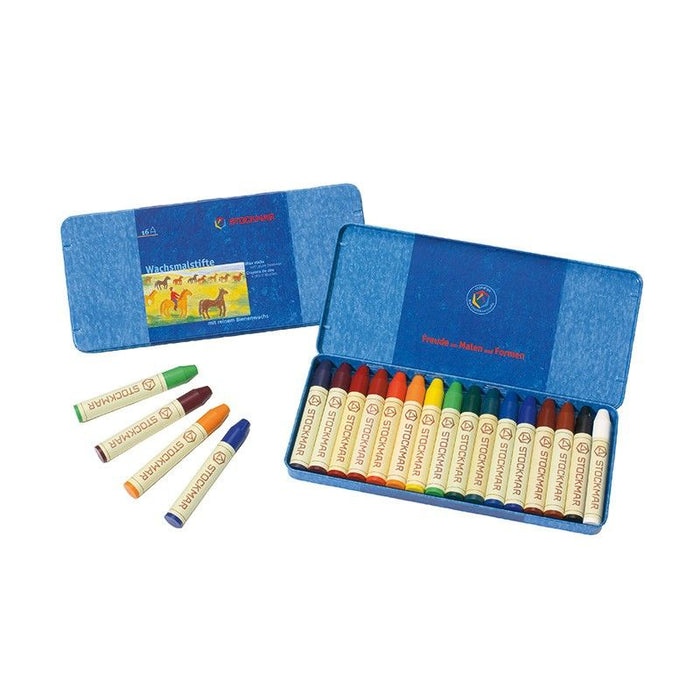 Stockmar Bees Wax Crayons in a Tin Case - 16 Colors