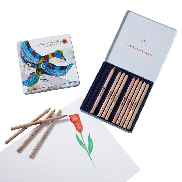 Stockmar Colored Pencils - Triangular Shape - 12 Colors +1 Graphite