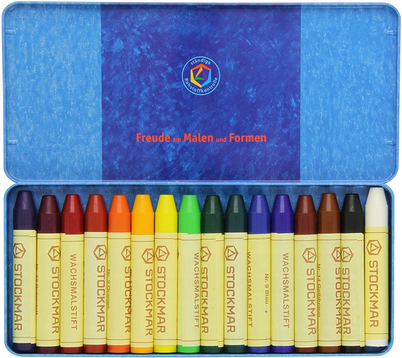 Stockmar Bees Wax Crayons in a Tin Case - 16 Colors