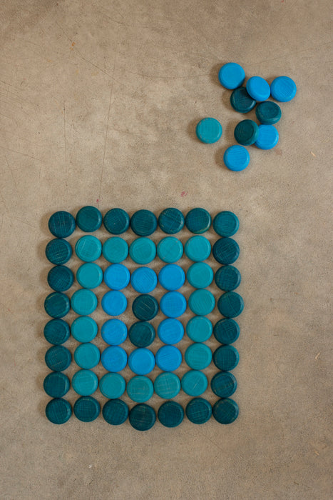 Mandala Pieces – 36 Blue Little Coins – Loose Parts - Grapat