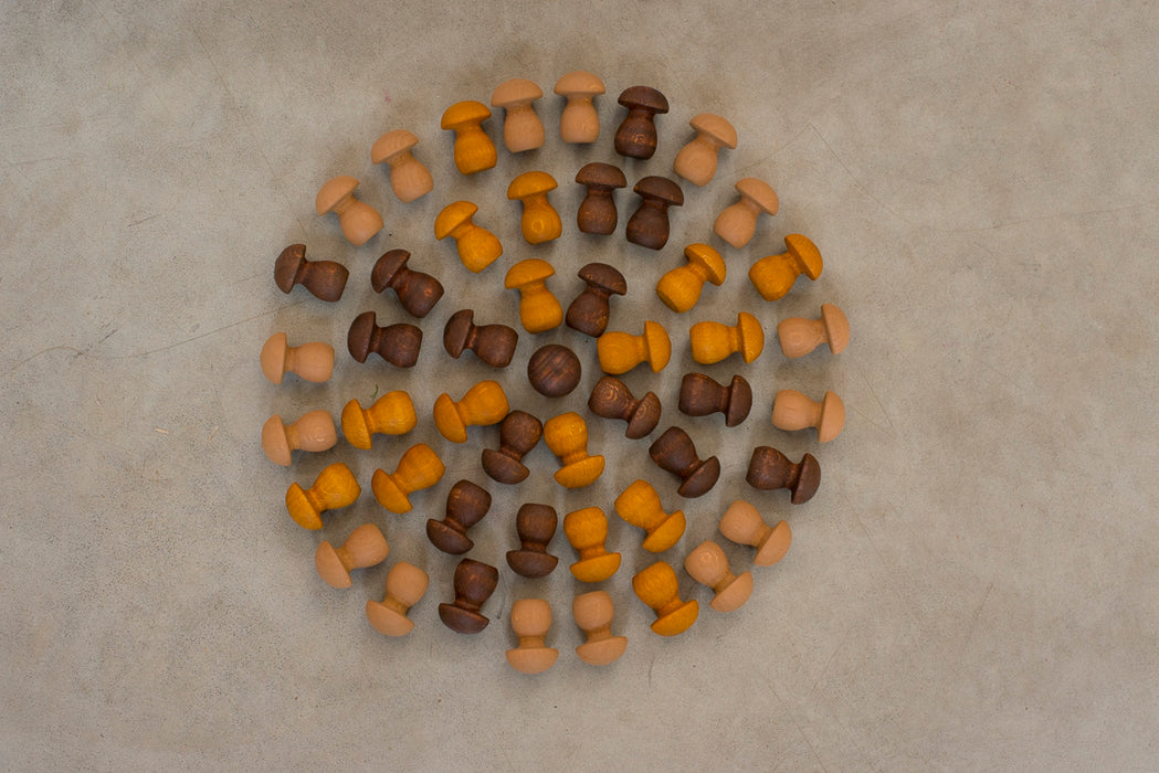 Mandala Pieces – 36 Little Mushrooms – Loose Parts - Grapat