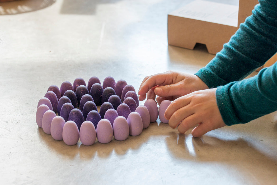 Mandala Pieces – 36 Purple Eggs – Loose Parts - Grapat