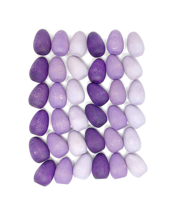 Mandala Pieces – 36 Purple Eggs – Loose Parts - Grapat