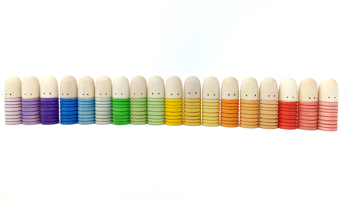 Grapat – Brots (Buds) Wooden Peg People – Rainbow