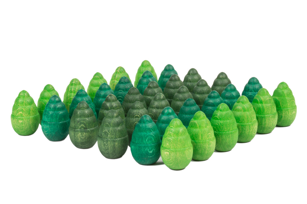 Mandala Pieces – 36 Green Trees – Loose Parts - Grapat