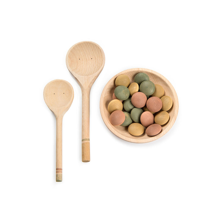 YUMMY– Wooden coins, spoons, and bowl - Grapat