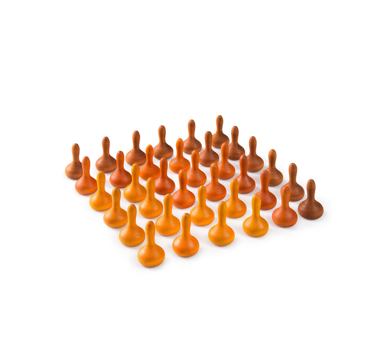 Mandala Pieces – 36 Orange Pumpkins – Loose Parts - Grapat