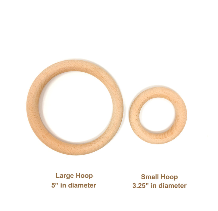 3 Grapat Wooden Hoops (Large) - Natural Rings