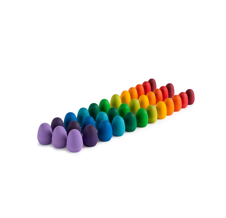 Mandala Pieces – 36 Rainbow Eggs – Loose Parts - Grapat