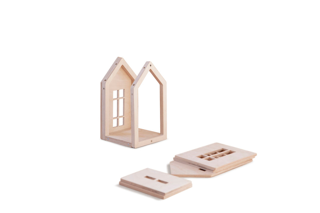Magnetic Wooden Dollhouse - Medium- Natural – BABAI Toys