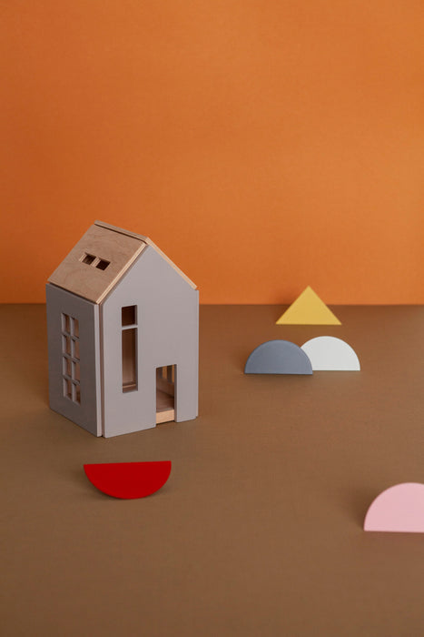 Magnetic Wooden Dollhouse - Medium- Gray – BABAI Toys