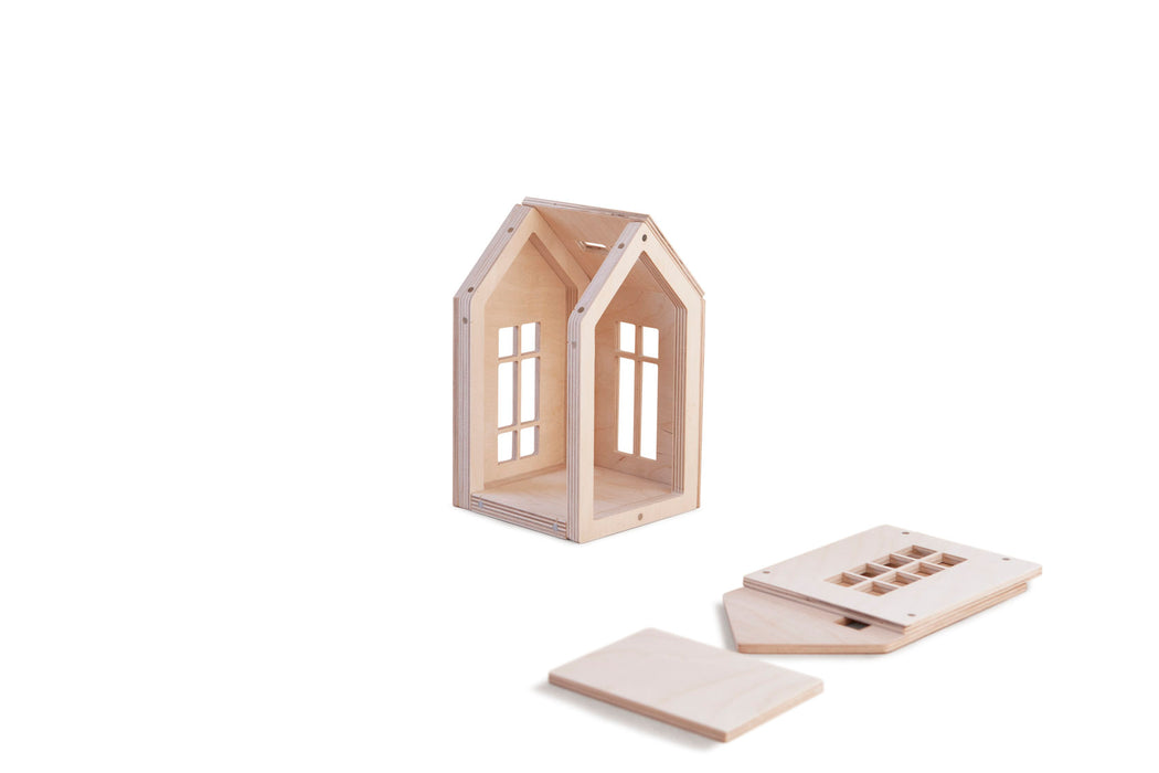Magnetic Wooden Dollhouse - Large- Natural – BABAI Toys